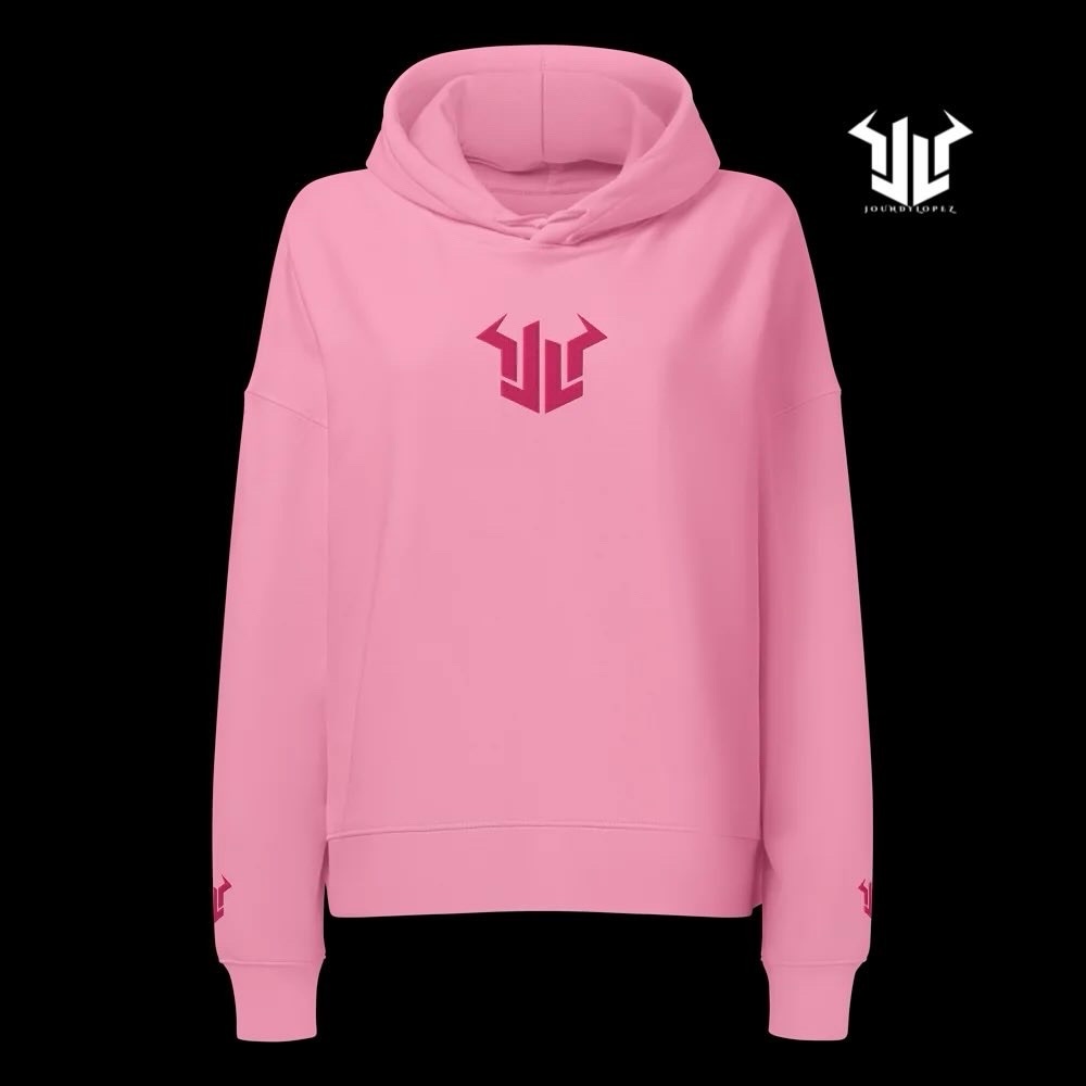 Black,pink,white Hoodie with Pink Accents